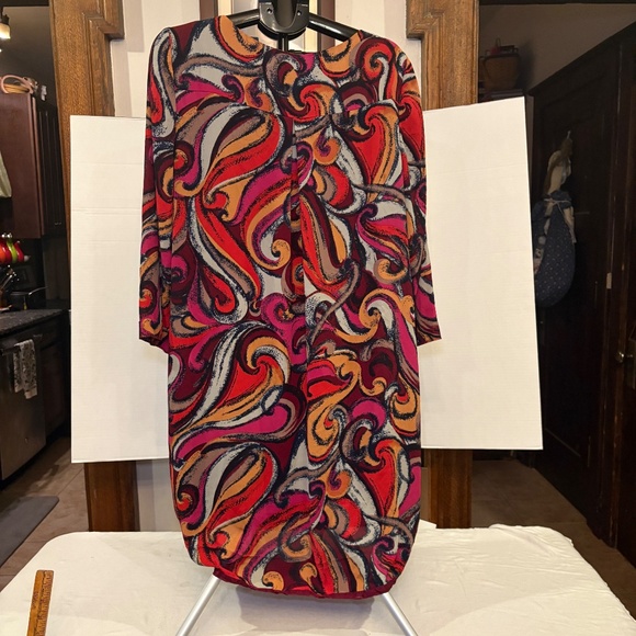 Maeve Anthropologie Womens Flavia Swirl Shift Dress Size XL Colorful Retro 70s - Picture 2 of 8